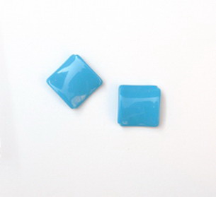 Solid Acrylic Beads, Bent Square Beads for Handmade Jewelry and Decoration, 23 mm, Blue -20 grams