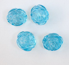 Bila forma  de trandafir 13 mm albastru transparent -20 grame