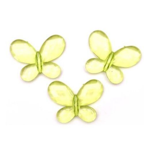Crystal butterfly bead 45 mm faceted green light -20 grams