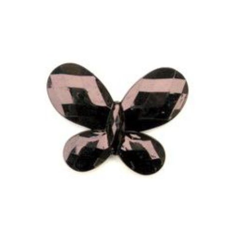 Мънисто кристал пеперуда 45 мм фасетирано черно -20 грама