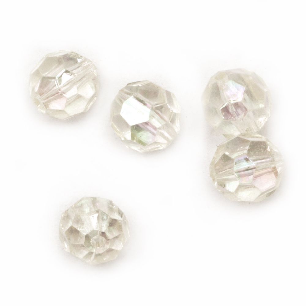 Bead crystal ball 14x13 mm hole 1.5 mm multi-walled arc transparent 20 grams ~ 13 pieces-