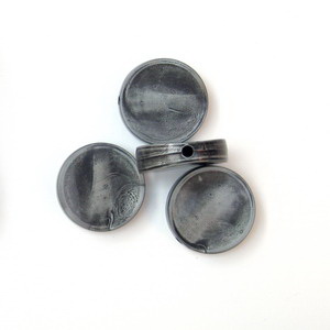 Acrylic Beads Coins imitation metal 25x6mm. gray -50gr.