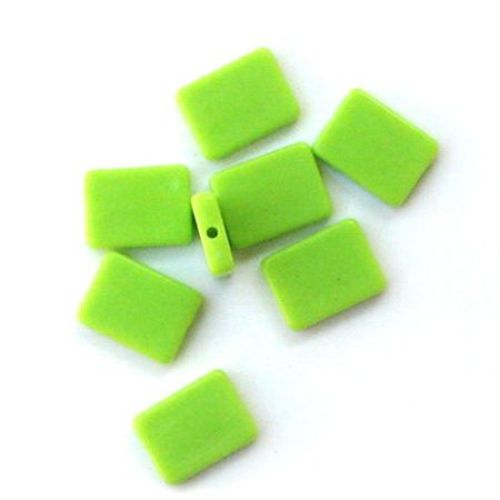 Solid Acrylic Rectangular Tile Beads for Handmade Accessories, 4x18 mm, Light Green -20 g