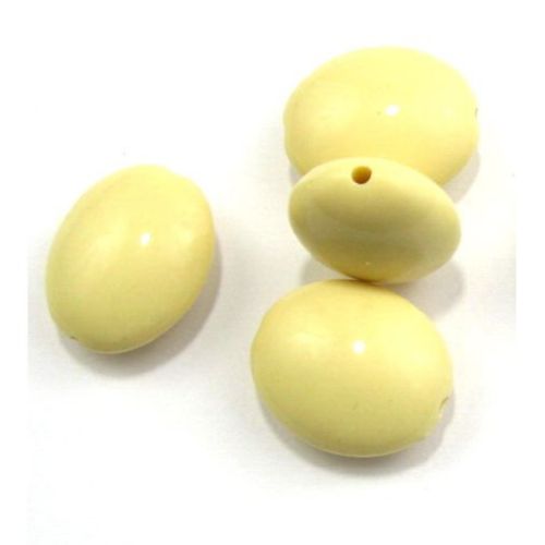 Solid Plastic Oval Beads for Jewelry Making and Decoration, 24x2 mm, Banana color -20 grams