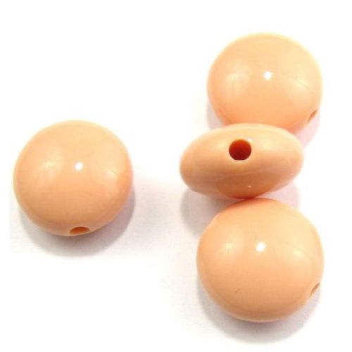 Acrylic Solid Round Beads for DIY Jewelry Findings, 17 mm, Cream -20 grams