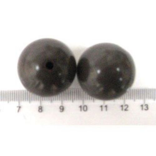 Plastic Solid Ball-shaped Beads, 25 mm, Brown -20 grams