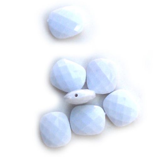 Solid Plastic Faceted Tile Beads,  24x2 mm, White -20 grams