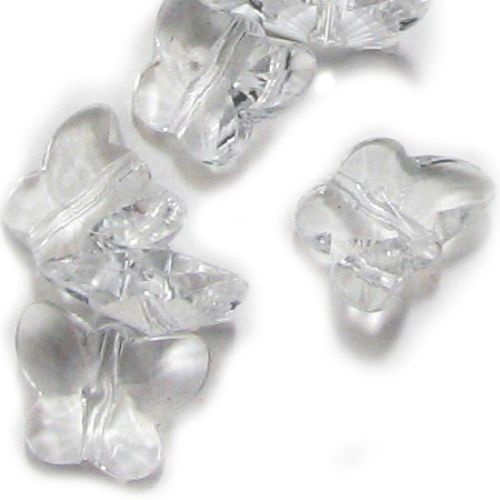 Fluture din cristal mărgele 15x12x7 mm gaură 1,5 mm transparent -50 grame