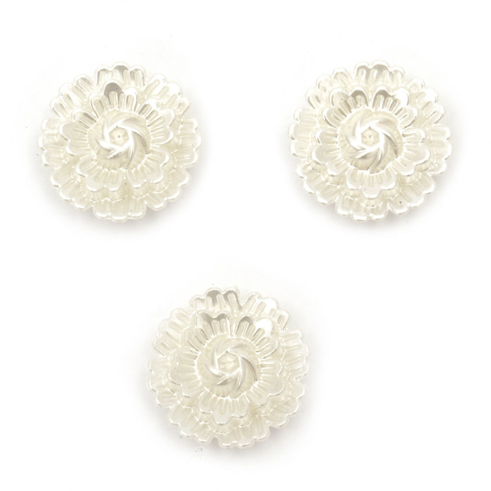 Acrylic Pearl Flower, 20x7 mm, Hole: 2 mm, Cream Color -20 grams ~ 20 pieces