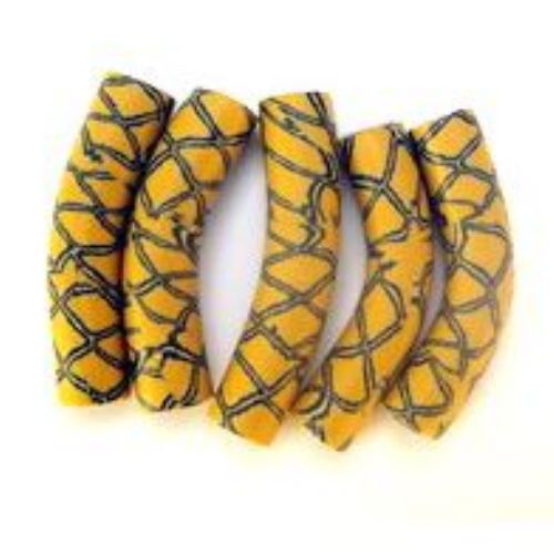 Polymer Clay Curved Cylinder Beads for DYI Necklace Bracelet Jewelry Making, 15 mm 6 -10 pieces