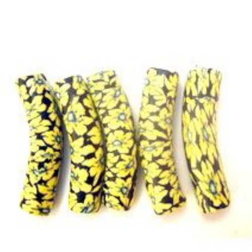 FIMO Curved Tube Beads for Handmade Jewelry Making, 15 mm 27 -10 pieces