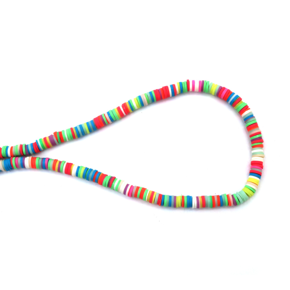 Κορδόνι από χάντρες FIMO, δίσκος 6x1 mm τρύπα 2 mm MIX ~350 τεμάχια