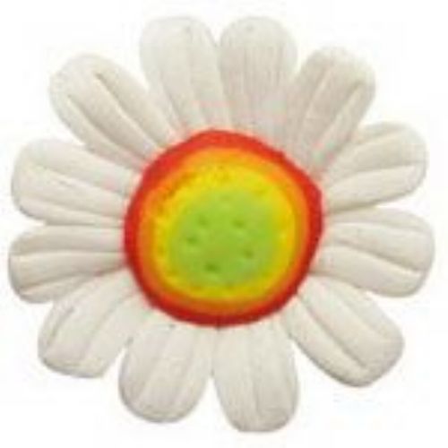 Polymer clay daisy flower shaped beads 15 mm -  4 pieces
