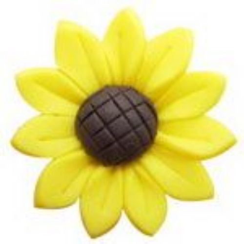 Sunflower polymer clay beads 30 mm -  4 pieces