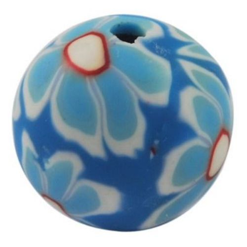 Polymer Clay Beads, Round, 18mm, 2mm hole, 5 pcs