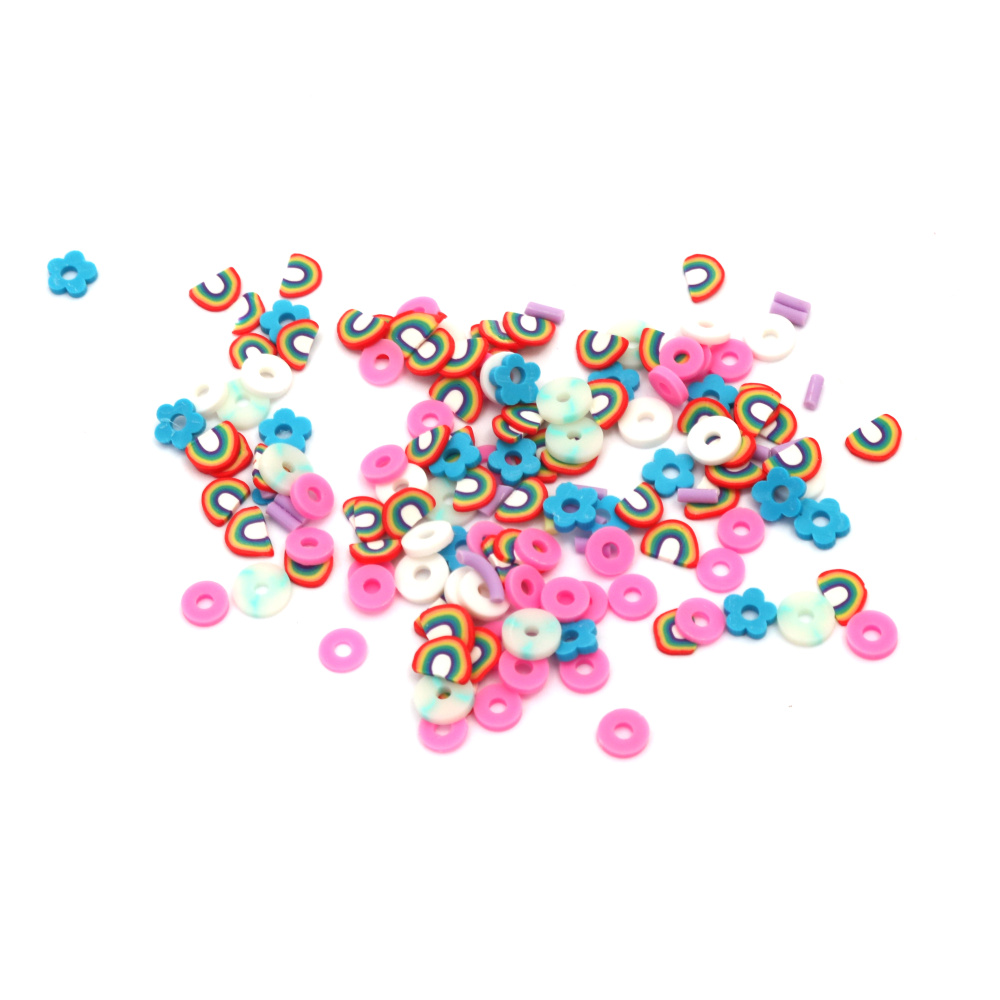 FIMO Elements for Decoration: Assorted Shapes and Colors / 3±7x1 mm - 20 grams