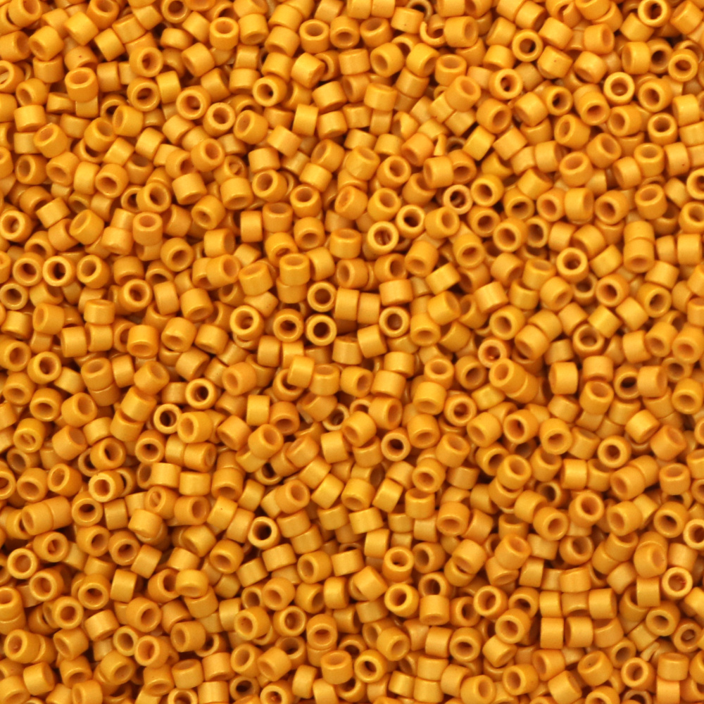 Glass Beads MIYUKI Delica Round / 2.5x1.6 mm / Hole: 0.8 mm / Solid Mustard - 10 grams ~ 790 pieces