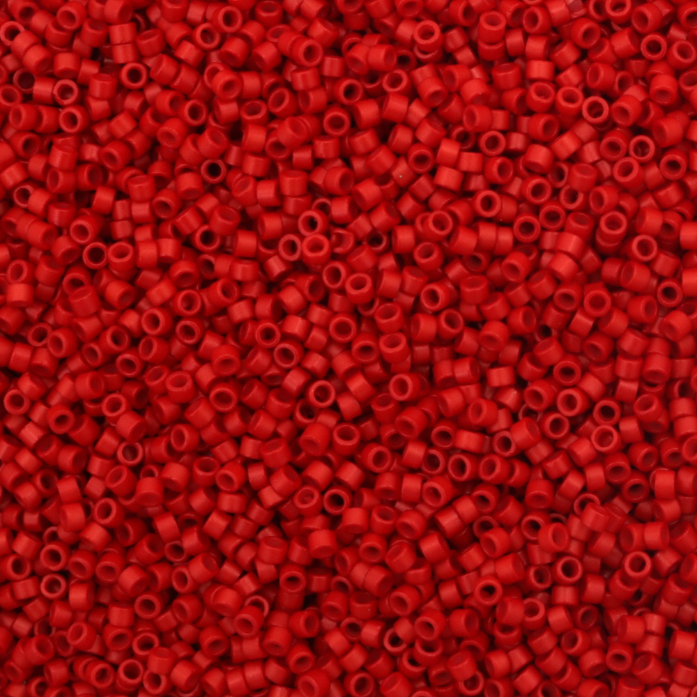 Glass Beads MIYUKI Delica Round / 2.5x1.6 mm / Hole: 0.8 mm / Solid Red - 10 grams ~ 790 pieces