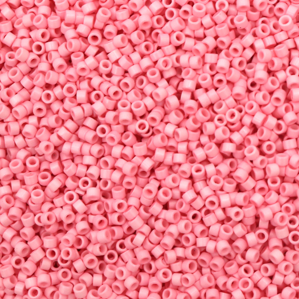 Glass Beads MIYUKI Delica Round / 2.5x1.6 mm, Hole: 0.8 mm / Solid Pink - 10 grams ~ 790 pieces