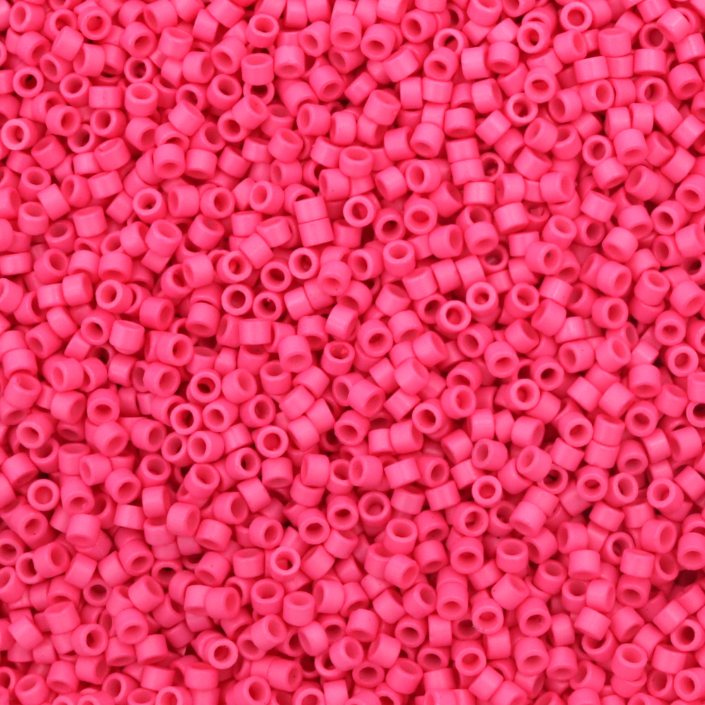 Glass Beads MIYUKI Delica Round / 2.5x1.6 mm / Hole: 0.8 mm / Solid Bright Pink - 10 grams ~ 790 pieces
