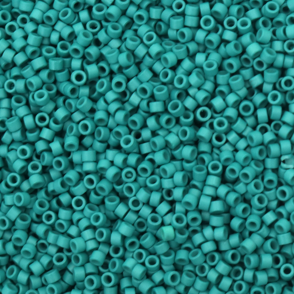 Glass Beads MIYUKI Delica Round / 2.5x1.6, Hole: 0.8 mm /  Color: Solid Teal - 10 grams ~ 790 pieces