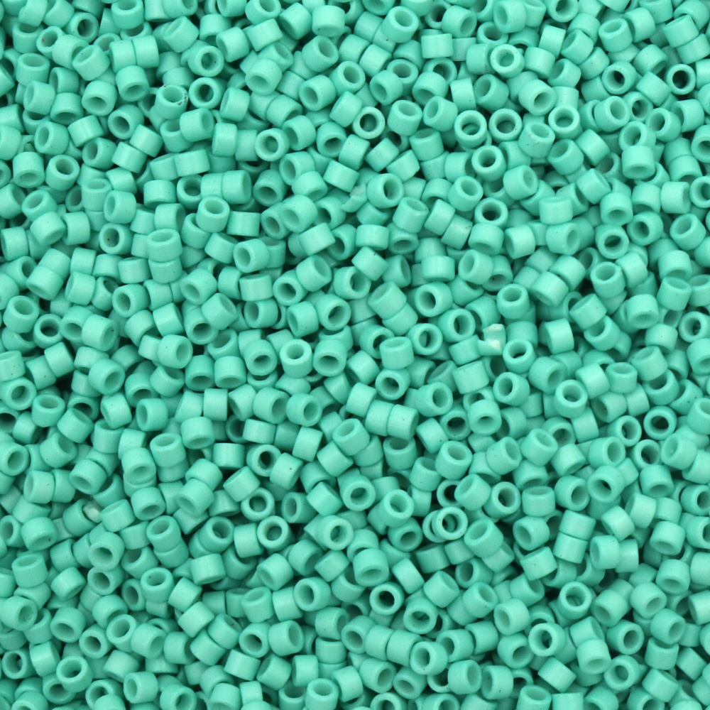 Glass Beads MIYUKI Delica Round / 2.5x1.6 mm, Hole: 0.8 mm / Color: Solid Aquamarine - 10 grams ~ 790 pieces