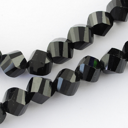 Spectacular crystal beads for DIY necklaces, home decor projects 8x8 mm hole 1 mm faceted black ~ 72 pieces