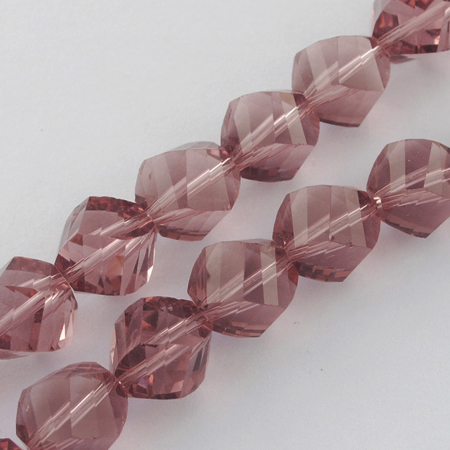Faceted crystal beads  strands for DIY jewelry findings 8x8mm, hole 1mm transparent dark pink -72 pieces