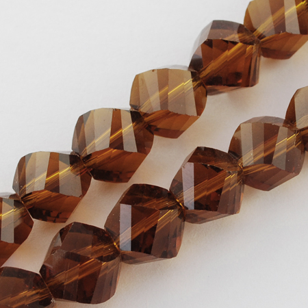 Glamorous crystal round beads strand for jewelry making and DIY home art projects 8x8mm, hole 1mm, faceted, transparent brown - 72 pieces