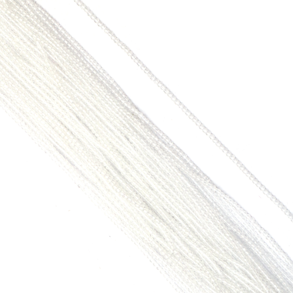 Наниз от кристални мъниста топче 2 мм дупка 1 мм ситен фасет цвят бял прозрачен ~180 броя