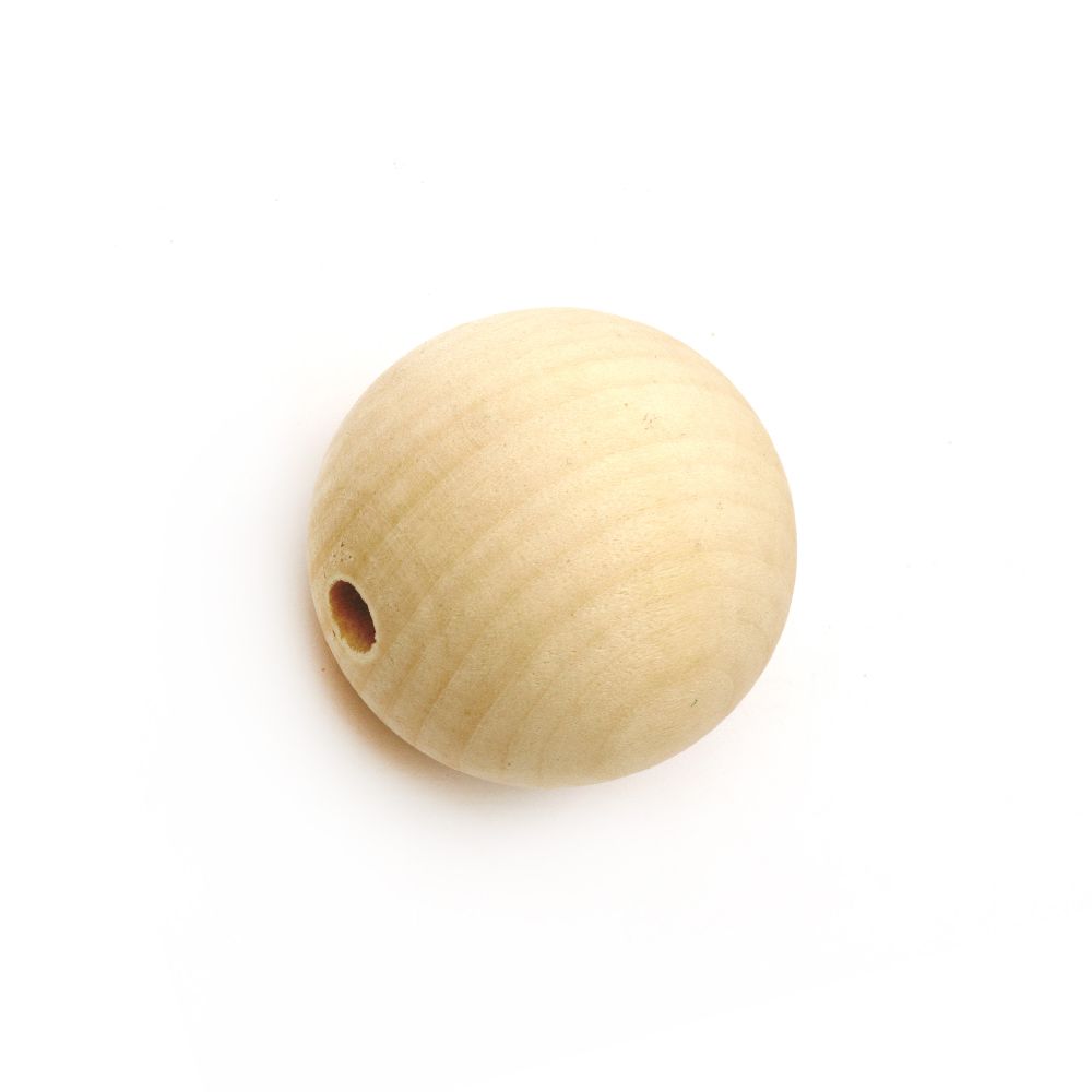 Natural Wooden Beads, Round Beads for DIY Jewelry and Home Decoration, 38x39 mm, Hole: 7 mm -1 piece