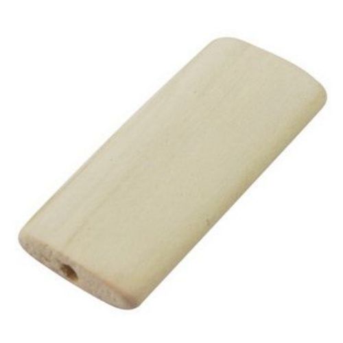 Rectangle wood 40x19x5.5 mm hole 2.5 mm white -10 pieces