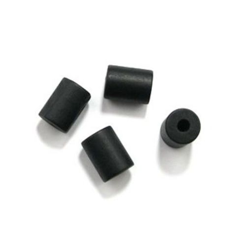 Wooden tube bead for decoration 20x15 mm hole 3 mm black -10 pcs