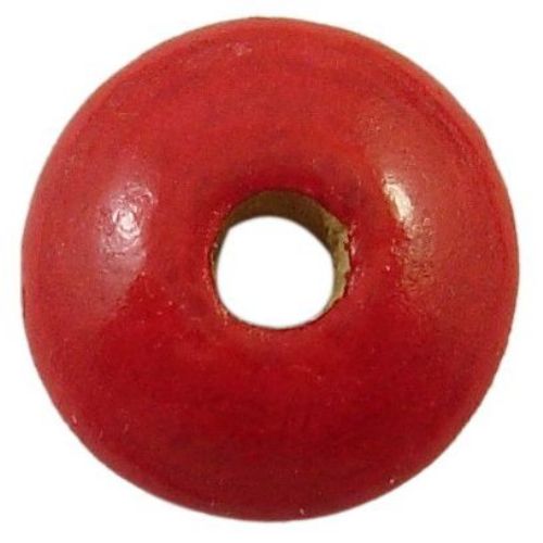 Wood Beads, Disc, Red, 2x4mm, hole 1.5mm, 50 grams ~ 1100 pcs