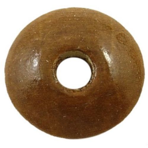 Wooden disk beads 5x10 mm hole 3 mm brown - 50 grams ~ 400 pieces