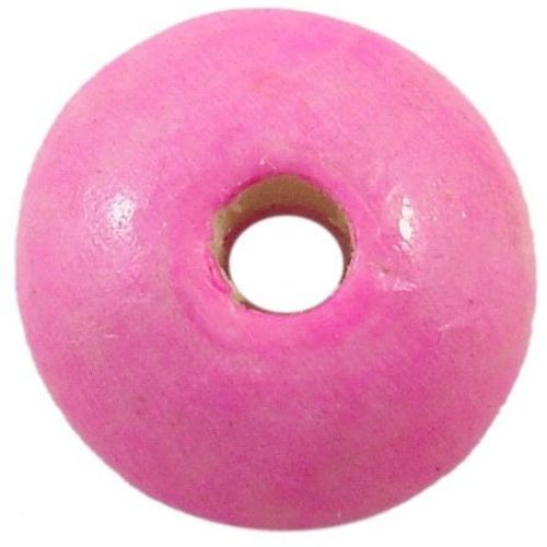 Wooden disk beads  3x6 mm hole 2 mm pink - 50 grams
