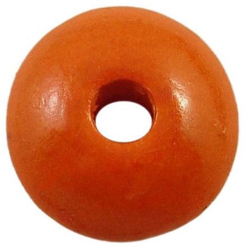 Wooden disk beads  3x6 mm hole 2 mm orange - 50 grams