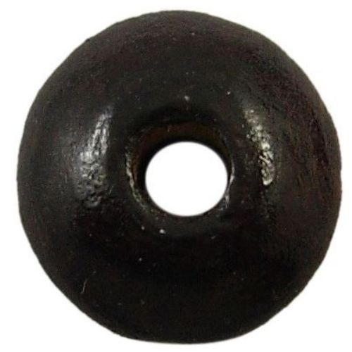Wooden disk beads  5x10 mm hole 2 mm black - 50 grams