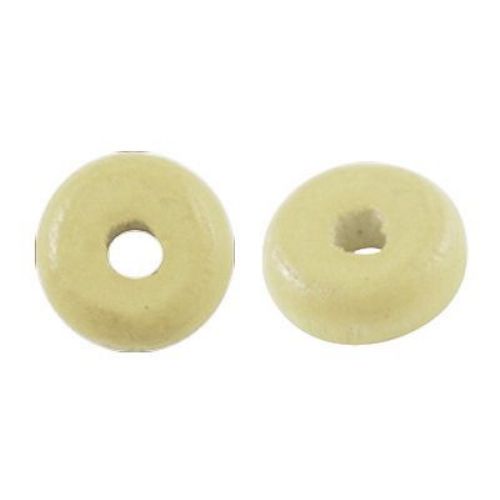 Wooden washer beads 4x10~11 mm hole 3 mm white - 50 grams ~ 310 pieces