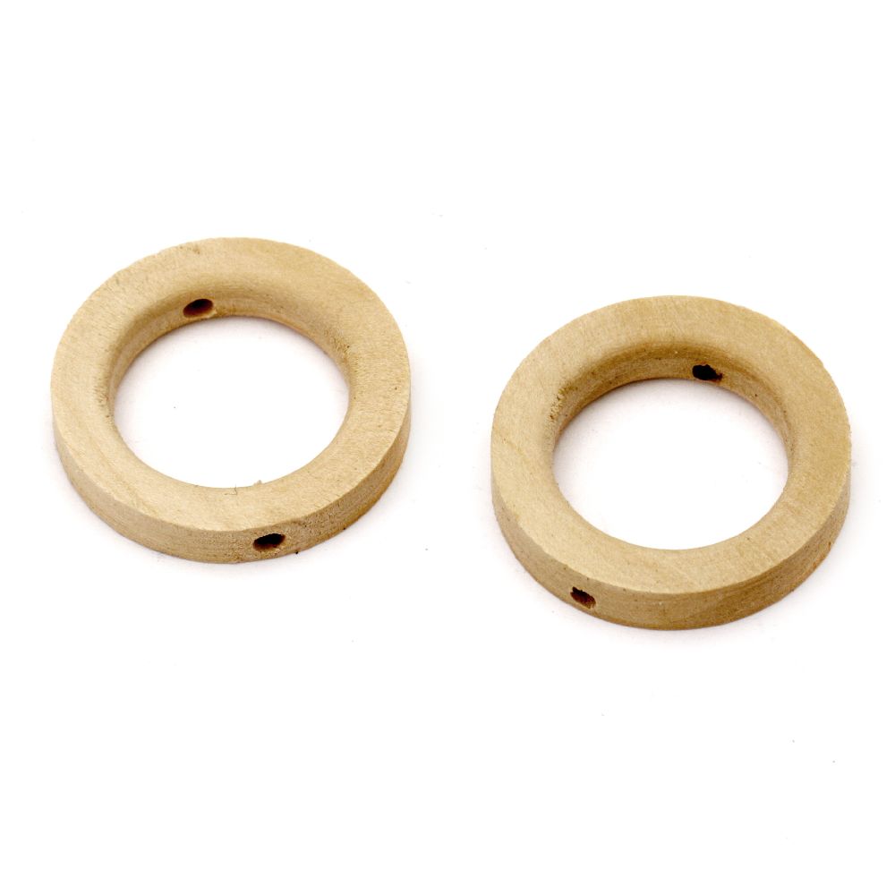Wooden coin beads 25x5 mm hole 2 mm color wood -10 pieces
