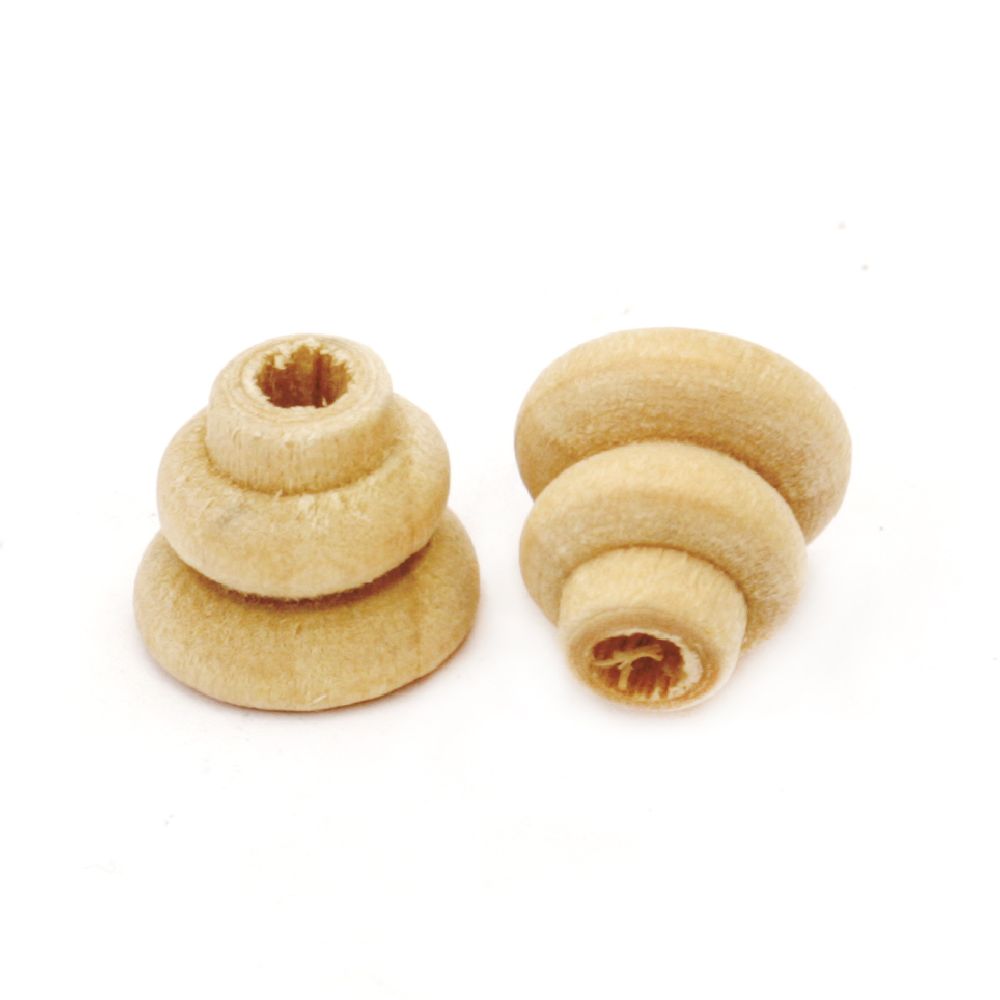 Natural Unfinished Wooden Bead for DIY Jewelry and Crafts 9x10 mm hole 3 mm color wood - 20 pieces
