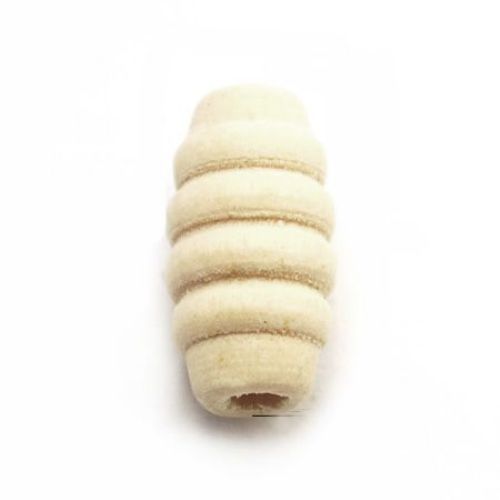 Wooden Beads, Oval, White, Carved, 15x8mm, hole 3mm, 50 grams