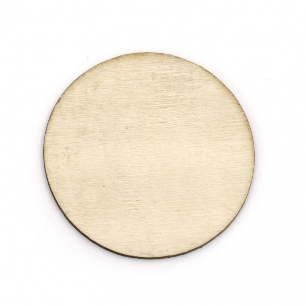 Wooden circle for DIY Jewelry and Crafts 40x40x2 mm color wood - 10 pieces