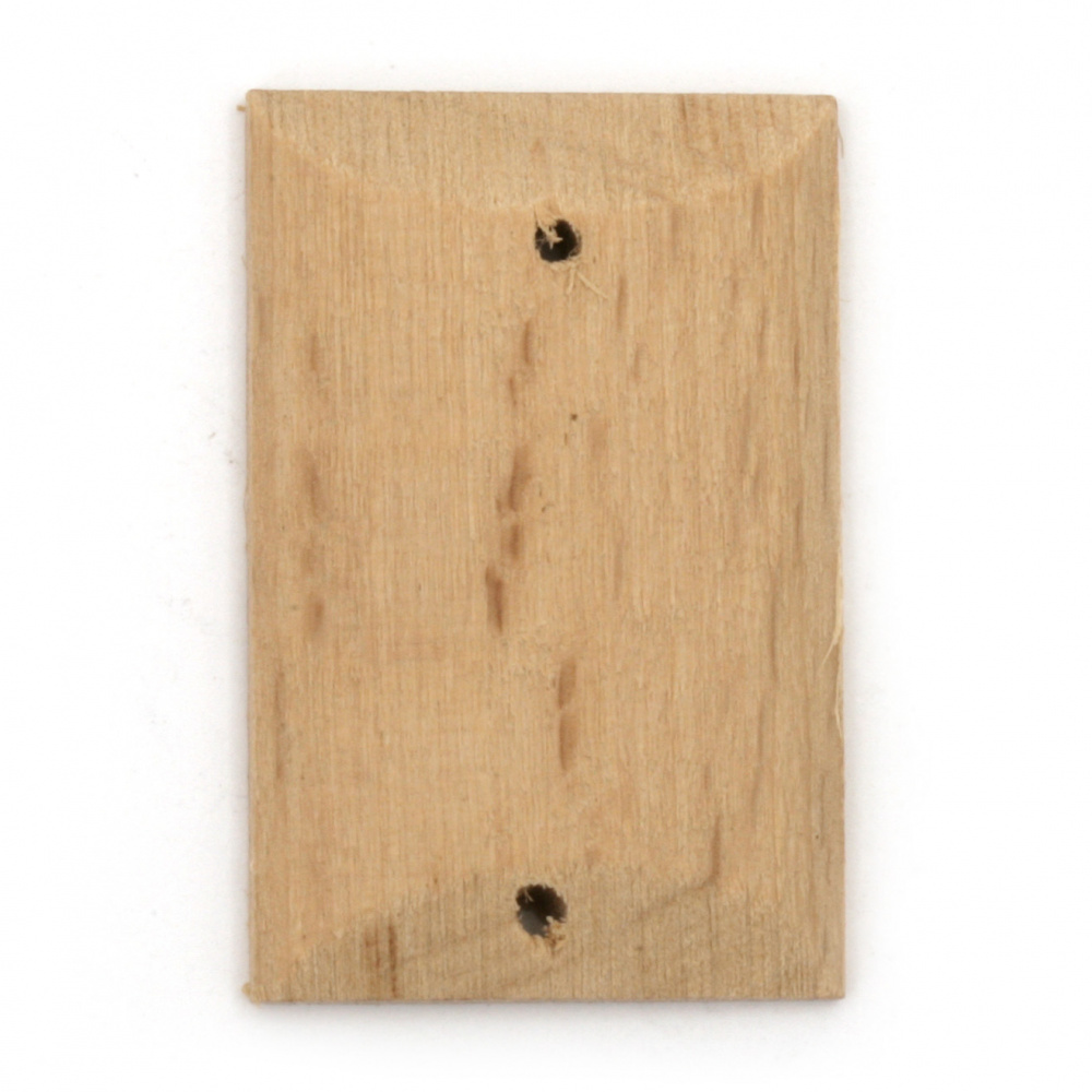 Connecting element rectangle 34x22x4.5 mm hole 2 mm color wood - 2 pieces