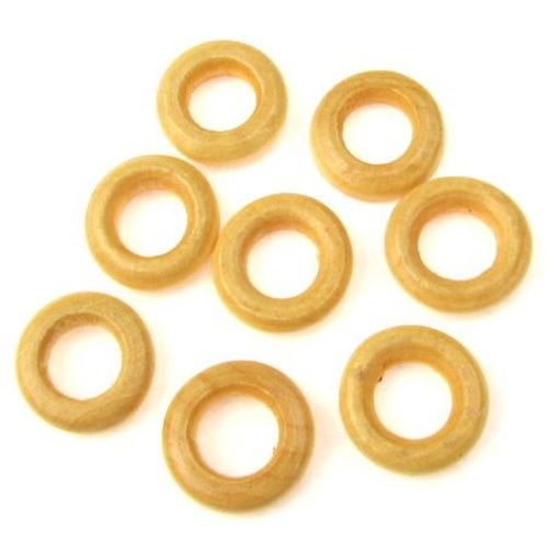 Wooden bead, Circle 16x4 mm hole 8 mm white -50 pieces
