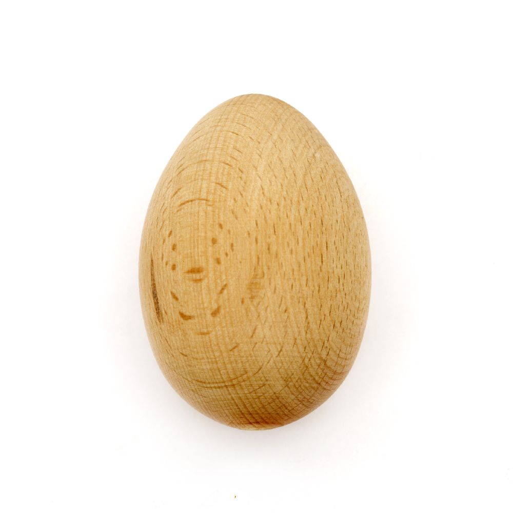 Αυγό, ξύλινο χωρίς τρύπα 67x47 mm φυσικό χρωμα - XB14