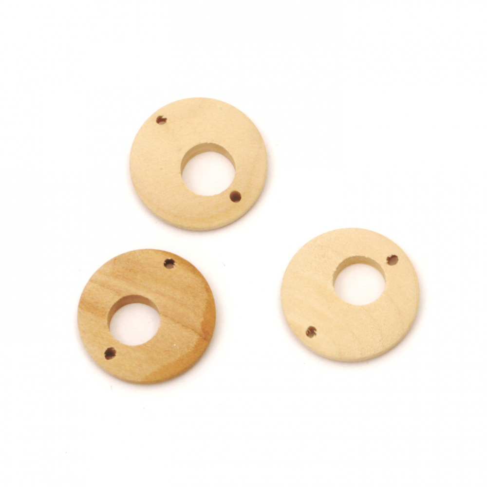 Wooden Connector for decoration 20x4 mm hole 1.5 mm color wood - 10 pieces
