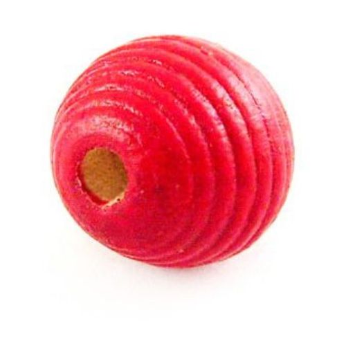 Ξύλινη χαντρα στρογγυλή  20 mm κόκκινο -50 γραμμάρια ~ 21 τεμάχια