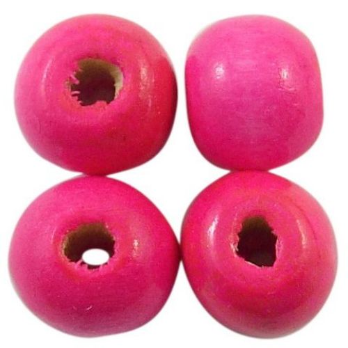 Wood beads, Round, pink, 29~30mm, 4-5mm hole, 10 pieces