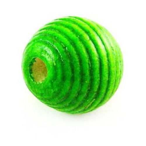 Wooden round bead for decoration, abacus 20 mm hole 5 mm green - 50 grams ~ 21 pieces